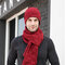 Men 2/3PCS Solid Color Keep Warm Sets Fashion Casual Wool Hat Beanie Scarf Full-finger Gloves - #11