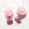 Sweet Elegant Earrings Glass Wishing Ball Star Rose Flower Earrings for Women Gift - Pink