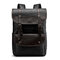 Men Large Capacity PU Leather Backpack Casual Vintage Shoulder Bag - Black