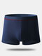 Men Modal Soft Plain Boxer Briefs U Pouch Breathable Mid Waist Underwear - Royal Blue