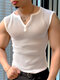 Camiseta sin mangas transparente de malla para hombre - Blanco