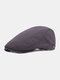 Men Cotton Linen Solid Color Iron Label Breathable Sunshade Casual Berets - Gray