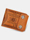 Men PU Leather Dollar Pattern Bifold Sort Multi-card Slot Card Holder Coin Purse Wallet - Brown