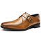 Men Leather Metal Buckle Non Slip Business Casual Formal Dress Shoes  - Brown