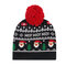 Christmas Knitted Jacquard Hat Unisex Warm Beanie Caps - Black