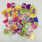 50Pcs Cute Bear Shaped Wooden Sewing Buttons Washable Circle Flower Pattern Decoration Buttons - #24