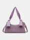 Women Solid Crocodile Pattern Shoulder Bag - Purple