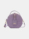 Women Alligator Round Cake Shoulder Bag Crossbody Bag Handbag - Purple