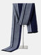 Men Artificial Cashmere Solid Striped Lattice Geometric Pattern Patchwork Thicken Warmth Scarves - Stripe