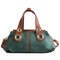 Women Leisure PU Leather Crossbody Bag Double Layer Handbag - Green