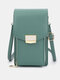 JOSEKO Women's PU Leather Multifunctional Korean Mobile Phone Bag Messenger Bag All-match Simple Shoulder Bag - Green