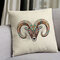 Nordic Watercolor Style Animal Totem Pattern Lion Owl Eagle Linen Cotton Cushion Cover Home Sofa Dec - #5