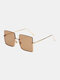 Unisex Oversized Metal Half-clad Square Frame Narrow Glasses Legs Anti-UV Fashion Sunglasses - #03