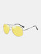 Men Metal Full Frame Double Bridge Polarized Light UV Protection Sunglasses - #11Night Vision