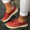 LOSTISY Plus Size Women Casual Breathable Tassel Flat Loafers - Red