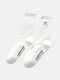 2 paires de chaussettes chaudes en tube moyen anti-dérapant en coton brodé pour femmes - #dix