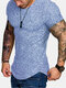Mens Sports Texture Slim Fit Short Sleeve T-shirt - Blue