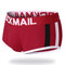 Sexy Stitching Logo Waistband Padded Underwear Comfortable Breathable Cotton Enhanced Boxers - Red