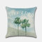 Funda de almohada de playa Paisaje de playa Coco Impresión digital de lino de Palm Hut - #2