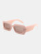 Unisex Resin Full Square Frame Wide-rim Anti-UV Fashion Sunglasses - Pink
