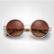 Women Men Retro Steam Punk Round UV Protection Sunglasses Casual Travel Sunscreen Eyeglasses  - Leopard