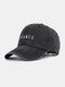 Unisex Made-old Cotton Letter Embroidery Pattern Fashion Outdoor Sunshade Baseball Hat - Black