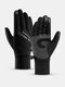 Men Plus Velvet With Convenient Pocket Full-finger Outdoor Waterproof Windproof Warmth Non-slip Touchscreen Gloves - Black