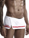 Mens Inside Net Briefs Sexy Towel Shorts Cotton Fleece Apron Design Loose Home Casual Boxer Shorts - White