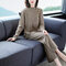 Women's Retro Age Slimming Shaking Sound Casual Wide Leg Pants Two Sets Of Tide - Camel