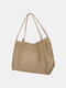 Women Canvas Large Capacity Handbag Shoulder Bag Tote - Khaki