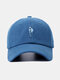 Unisex Cotton Cartoon Fashion Figure Embroidery Adjustable Trendy Breathable Sunscreen Baseball Cap - Dark Blue