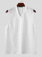 Camiseta sin mangas con cuello en V transparente de malla para hombre - Blanco