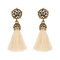 Women's Bohemian Earrings Elegant Crystal Rhinestone Tassel Earrings - White