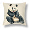 1 pieza de lino Lovely Panda Patrón Juegos Olímpicos de Invierno Beijing 2022 decoración en dormitorio sala de estar sofá funda de cojín funda de almohada - #03