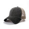 Baseball Cap Washed Cotton Multicolored Solid Color Adjustable Sunshade Hat - Black