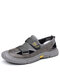 Men Outdoor Toe Protective Mesh Breathable Hiking Sandals - Gray