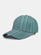 Unisex Cotton Stripe Pattern Fashion Simple Sunshade Baseball Caps - Green