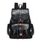 Women Solid PU Leather Casual Backpack Travel Shoulder Bag - S