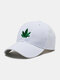 Unisex Cotton Green Leaf Embroidery Pattern St. Patrick's Day Outdoor Casual Baseball Hat - White