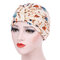 Womens Farmhouse Style Floral Cotton Beanie Hats Casual Flexible Caps Muslim Headband - #7