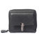 Women PU Leather Coin Bag Card Holder Mini Bifold Wallet  - Black