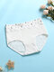 1PCS Women Cartoon Bear Letter Print Elastic Cotton Breathable Cozy Panties - #02