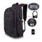 Men Women Anti-theft USB Charging Multifunction Travel Backpack  - Black
