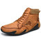 Menico Men Soft Slip Resistant Lace Up Microfiber Leather Ankle Boots - Brown