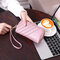 Women Faux Leather Long Clutch Bags Multi-slot Wallet Solid Phone Purse - Pink