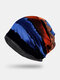 Women Dacron Plus Velvet Dual-use Geometric Stripes Print Warmth Windproof Bib Scarf Beanie Hat - #01