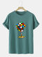 Mens Cube Graphic 100% Cotton Street Short Sleeve T-Shirts - Royal Blue
