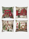 4 PCs Linen Christmas Decoration In Bedroom Living Room Sofa Cushion Cover Throw Pillow Cover Pillowcase - 45*45cm