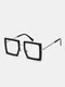 Unisex PC Full Big Square Frame Anti-blue Light Eye Protection Flat Glasses - Black Silver