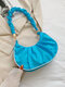 Women Nylon Fashion Solid Color Handbag Crossbody Bag - Blue